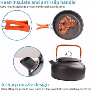 <span class=keywords><strong>Set</strong></span> di attrezzi da cucina per pentole da campeggio portatile all'aperto per 2-3 persone - Product Image 3