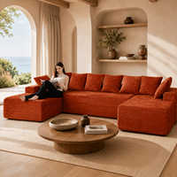 Canapé modulaire sectionnel OEM Cloud Couch, convertible en lit, de luxe, en forme de U, sans armature, compressé, pour appartement, décoration de salon, ODM