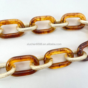 Résine ambre avec chaîne en alliage grossier Décoration solide chaîne de sac à main chaîne de téléphone portable bandoulière - Product Image 2