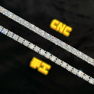 Igi ชุดที่ได้รับการรับรองใน9K/14K/18K ทอง CVD HPHT สร้อยข้อมือเพชรที่ปลูกในห้องปฏิบัติการ Unisex สร้อยข้อมือ CNC แบบ Pave-set สร้อยข้อมือเทนนิสเพชร - Product Image 6