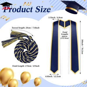 Toge de graduation pour adultes, ensemble bonnet et robe de cérémonie universitaire bleu marine, vente en gros pour les écoles et les universités - Product Image 3
