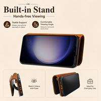 Étui portefeuille à rabat en cuir véritable Denior OEM/ODM, personnalisable, pour les séries Samsung S26/S25/S24/S23/S22/S21/S20