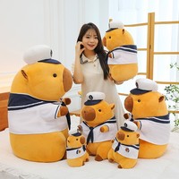 Peluches personnalisées de capybara en uniforme marin de 8 pouces, fabrication de jouets en peluche, jouets en peluche pour Noël, jouets en peluche pour machine à griffes