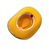 Chapeau de cowboy à paillettes scintillantes de haute qualité, unisexe, pour adultes, festivals, cosplay, spectacles de danse