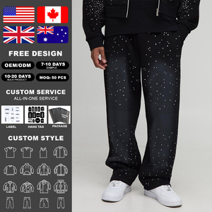 KIingSen - Conjunto de Sudadera con Capucha y Pantalones Deportivos para Hombre, Personalizado al por Mayor, de Felpa, Poliéster/Algodón, Transpirable, para Invierno, 360g, con Cierre de Cremallera y Pedrería - Product Image 2