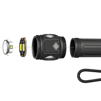Lampe torche portable en alliage d'aluminium avec lumière latérale COB laser blanche, double alimentation 18650 AAA pour la patrouille et le camping