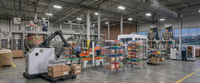 Robot Gantry Otomatis untuk Palletizing Drum Pakan Hewan, Lengan Robot untuk Botol, Karton, Blok, dan Kantong Palletizer