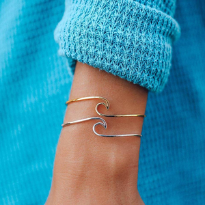 De moda de verano de playa 2mm de alambre de ola de Océano Abierto brazalete pulsera brazalete para las mujeres - Product Image 1