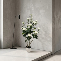 Künstlicher Kamelienbaum Künstliche Kamelien Luxuriöse Deko-Pflanzen für Wohnzimmer Schlafzimmer Büro