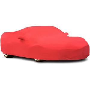 Housse de <span class=keywords><strong>voiture</strong></span> en velours extensible personnalisée pour Chevy Corvette C5 C6 C7 C8, protection UV intérieure, coupe-vent, anti-poussière, anti-rayures, rouge - Product Image 2