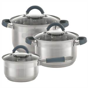 Juego de utensilios de cocina de cazuela de acero inoxidable de nuevo diseño moderno 2025, ollas ecológicas con tapa de vidrio <span class=keywords><strong>para</strong></span> el hogar y la cocina, <span class=keywords><strong>Camping</strong></span> - Product Image 5