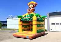 Castillo Inflable Comercial de PVC para Fiestas Infantiles, Tobogán con Diseño de Mono, Colores y Logotipo Personalizables, para Niños de 2 a 3 Años
