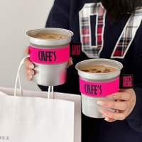 Gobelet personnalisé avec logo, en aluminium durable et réutilisable, pour bar, café, vente à emporter, restauration, commerce de détail, qualité alimentaire