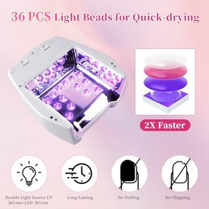 Professional Nail Dryer LCD Touch Display Screen 126W Rechargeable <b>Wireless</b> Cordless UV LED Nail <b>Lamp</b> for Cure All Gels - Product Image 5