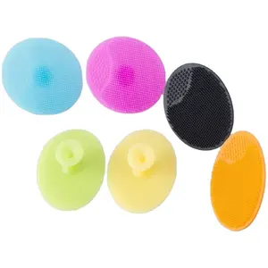 Escova de silicone para o rosto, pente de banho para bebês, escova de banho com massagem para cabelos macios e pretos, de plástico, com limpeza profunda