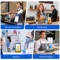 Tablette Android de Bureau POS à Écran Tactile Capacitif en Forme de L pour Évaluation des Commentaires Clients, Commande Restaurant Banque, avec RJ45 et NFC