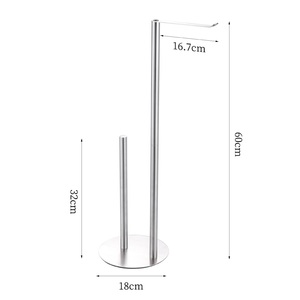 Moderno Soporte Vertical de Hierro para Papel Higiénico, Soporte Doble Rectangular de Pie para Baño Doméstico - Product Image 4