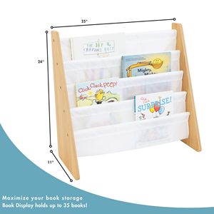 Libreria Organizzatore JQ per Cameretta, Scaffale a <span class=keywords><strong>4</strong></span> Ripiani con Tasche Profonde per Libri dei Bambini - Product Image 5