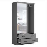 Porte coulissante chambre petit miroir armoire dans un design moderne