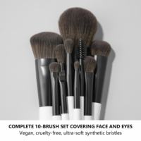 Collection de pinceaux de maquillage noir et blanc de qualité supérieure pour les marques cosmétiques avec emballage personnalisé et fourniture en marque blanche