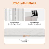 Portes accordéon pliantes améliorées en PVC double couche 48-72 po x 80 po pour intérieur, avec quincaillerie complète, pour placard et garde-manger, installation facile