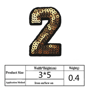 2022 Thời Trang Mới 3D A-Z Bảng Chữ Cái 0-9 Số Sequins Bling Thêu PVC Appliques Cho Hoodies Dresses Sắt Trên Các Bản Vá Lỗi - Product Image 6