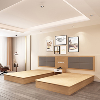 Haute Qualité Pas Cher 2 Double Lits En Bois Lit Moderne Designer Mobilier De Chambre Hôtel Lit Ensembles