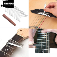 Kit d'outils de Luthier de guitare professionnel Kit d'outils d'entretien de réparation avec cordes de guitare Picks Bridge Pins Gauge Accessoires de guitare