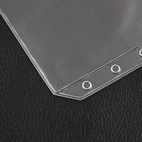 A4, A5, A6, A7, carpeta de presupuesto de archivos, bolsa de efectivo, bolsillo transparente, 6 anillos, cremallera, bolsillo de relleno de plástico de PVC, carpeta, bolsa