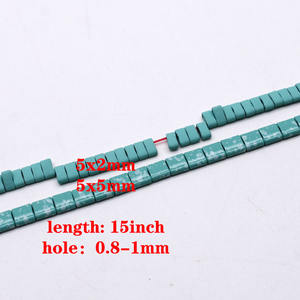 Borracha 5x2mm Dois Buracos Pedra Natural Hematita Beads Speckle Retângulo Quadrado Loose Beads para Fazer Jóias Pulseiras Beads - Product Image 5