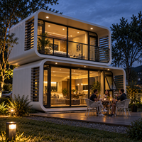 Nouvelle maison préfabriquée de luxe à deux étages, type capsule Apple, de 20 pieds ou 40 pieds, pour location.