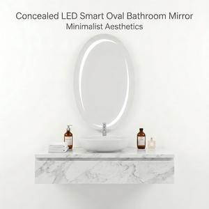 กระจกอัจฉริยะทรงรี LED Kingstin - กระจกแต่งหน้าแบบเรืองหลังระดับพรีเมียมสไตล์มินิมอล - Product Image 1