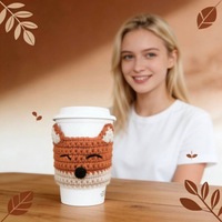 Vente en gros transfrontalière de nouveaux manchons de tasse en tissu en forme de renard, ornements de Noël de la région nordique, accessoires de décoration de scène