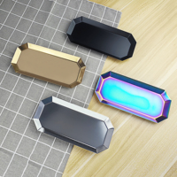 Plateau à couverts, plateau de rangement multifonctionnel pour aliments, bijoux, utilisé pour la maison et le bar, plateau décoratif en métal et en verre pour fruits secs