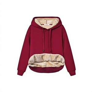 Women's <b>Sherpa</b> <b>Lined</b> <b>Hoodie</b> Pullover Sweatshirt with Pockets Loose Fit Hooded Jacket for Casual Winter Wear - Product Image 3