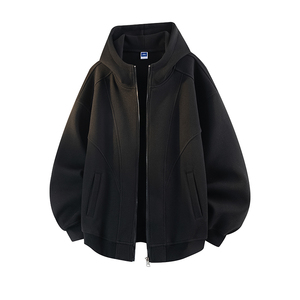 Sweat-shirt ample de couleur unie de style streetwear, fabricant de sweat-shirt en molleton de qualité supérieure, col rond, sweat-shirt surdimensionné - Product Image 4