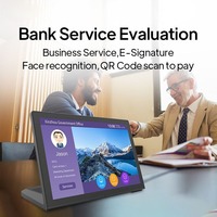 Tablette Android de bureau avec écran tactile en forme de L de 10,1 pouces, évaluateur de commentaires clients, commande pour banques et restaurants, RJ45, NFC, caméra