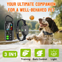Wiederaufladbares Elektrisches Anti-Bell-Halsband für Hunde Wasserdichtes Haustier-Trainingshalsband mit Piepton, Schock und Vibration Fernbedienbare Hundeerziehungshalsband