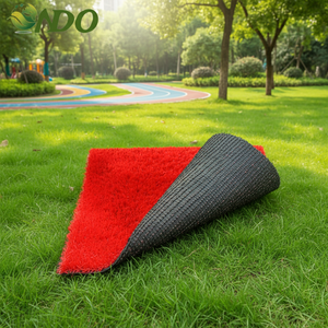 Entrega Rápida, Césped Artificial Rojo de 10 mm, 2x25 m/rollo, Césped Sintético de Alta Relación Calidad-Precio - Product Image 5
