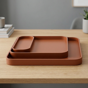 Boîte à vaisselle en bois d'acacia véritable, faite à la main, écologique, avec revêtement en poudre, motif floral, style moderne européen et américain, sans danger pour les aliments, compatible lave-vaisselle et micro-ondes - Product Image 1