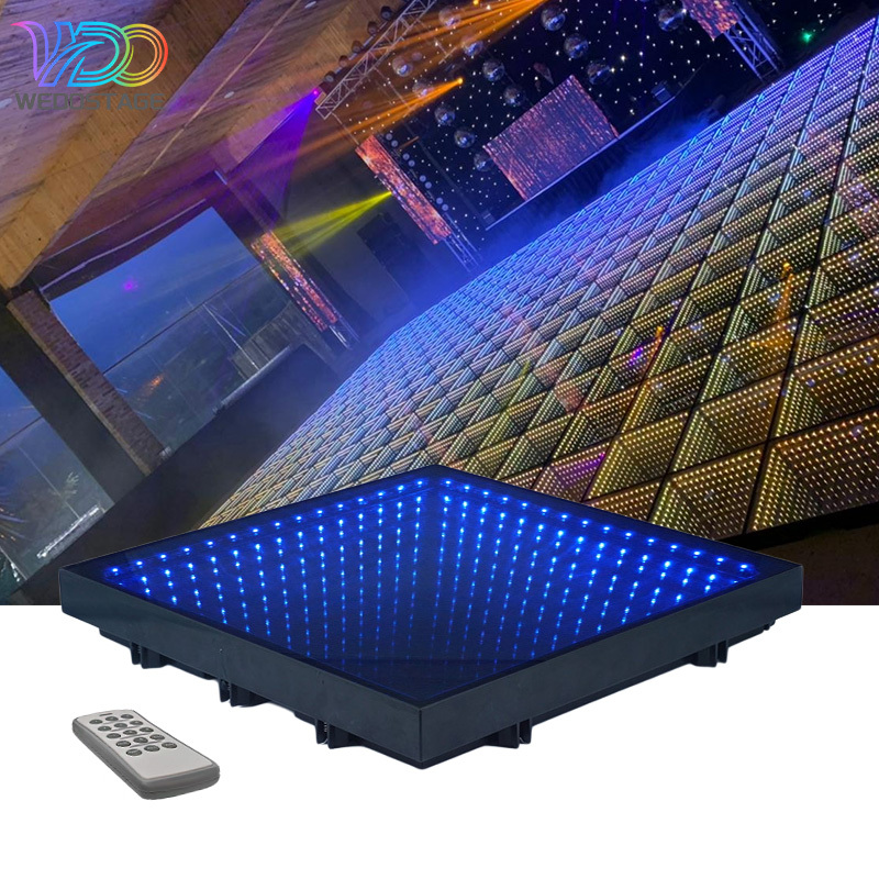 3D LED Matrix Light Video Dance Floor Tile Pressure Sensitive Interactive Dmx512 Controlled Stage with Remote Control