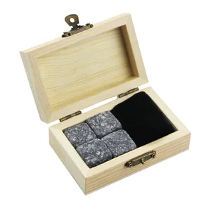 Pietre di whisky di granito naturale con confezione regalo pietra di whisky all'ingrosso promozione cubetto di ghiaccio