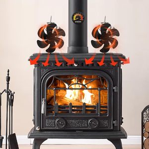 Ventilador <span class=keywords><strong>de</strong></span> Chimenea Ecológico <span class=keywords><strong>de</strong></span> 6 Aspas <span class=keywords><strong>de</strong></span> Acero Moderno, Accionado por Calor, Sin Electricidad, <span class=keywords><strong>con</strong></span> Termómetro Magnético para Estufas <span class=keywords><strong>de</strong></span> <span class=keywords><strong>Leña</strong></span>/Gas - Product Image 5
