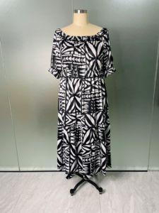 Hot Sales Pacific Island <strong>Dress</strong> Pattern Tapa Design Ruffle Puff Sleeve Midi <strong>Dress</strong> <strong>Plus</strong> <strong>Size</strong> Melanesia Womens Pleated Tiered <strong>Dress</strong> - Product Image 4