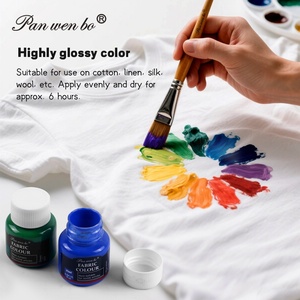 Panwenbo, pintura de <span class=keywords><strong>tela</strong></span> de arte suave permanente resistente a la decoloración, juego de pintura de <span class=keywords><strong>tela</strong></span> textil no tóxica <span class=keywords><strong>para</strong></span> ropa, camisetas, zapatos, pantalones vaqueros, bolsos - Product Image 3