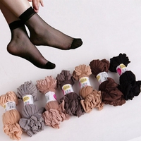 Chaussettes courtes invisibles en nylon élastique pour femme, couleur unie, effet soie cristalline, anti-accrocs, sexy, pour l'été