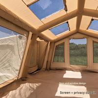 Carpa Inflable 18.16+5+5 Ridge con Anexo Desmontable, para Acampar al Aire Libre y Uso Doméstico, Tela de Algodón TC Impermeable, para las Cuatro Estaciones, Sin Necesidad de Ensamblaje