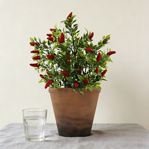 <span class=keywords><strong>Arbre</strong></span> artificiel de piment de haute qualité en pot en pulpe, plante végétale artificielle réaliste pour la décoration de bureau, de fenêtre et de cuisine - Product Image 3