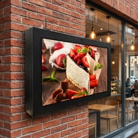 Pantalla LCD para Menús de Exterior, Señalización Digital IP65 Resistente al Agua, Marco LED de Alto Brillo 4K, Kiosco Comercial para Restaurantes Drive-Thru
