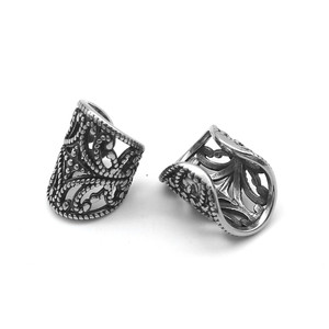 Pendientes de moda yunnique, diseño geométrico de plata tibetana con patrón retro hueco para parejas - Product Image 3